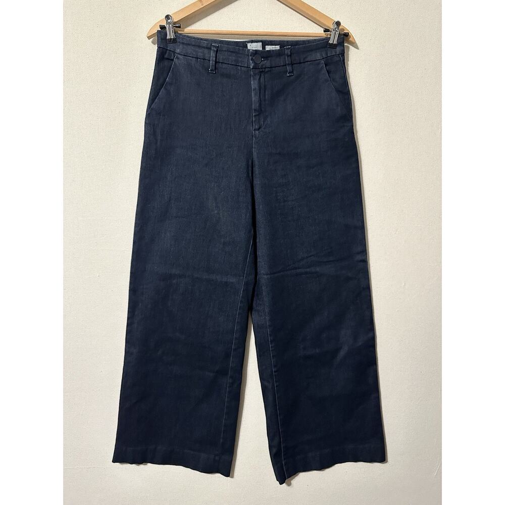 A New Day Jeans Women's Sz 12 Blue Stretch High-Rise‎ Wide Leg Dark Wash